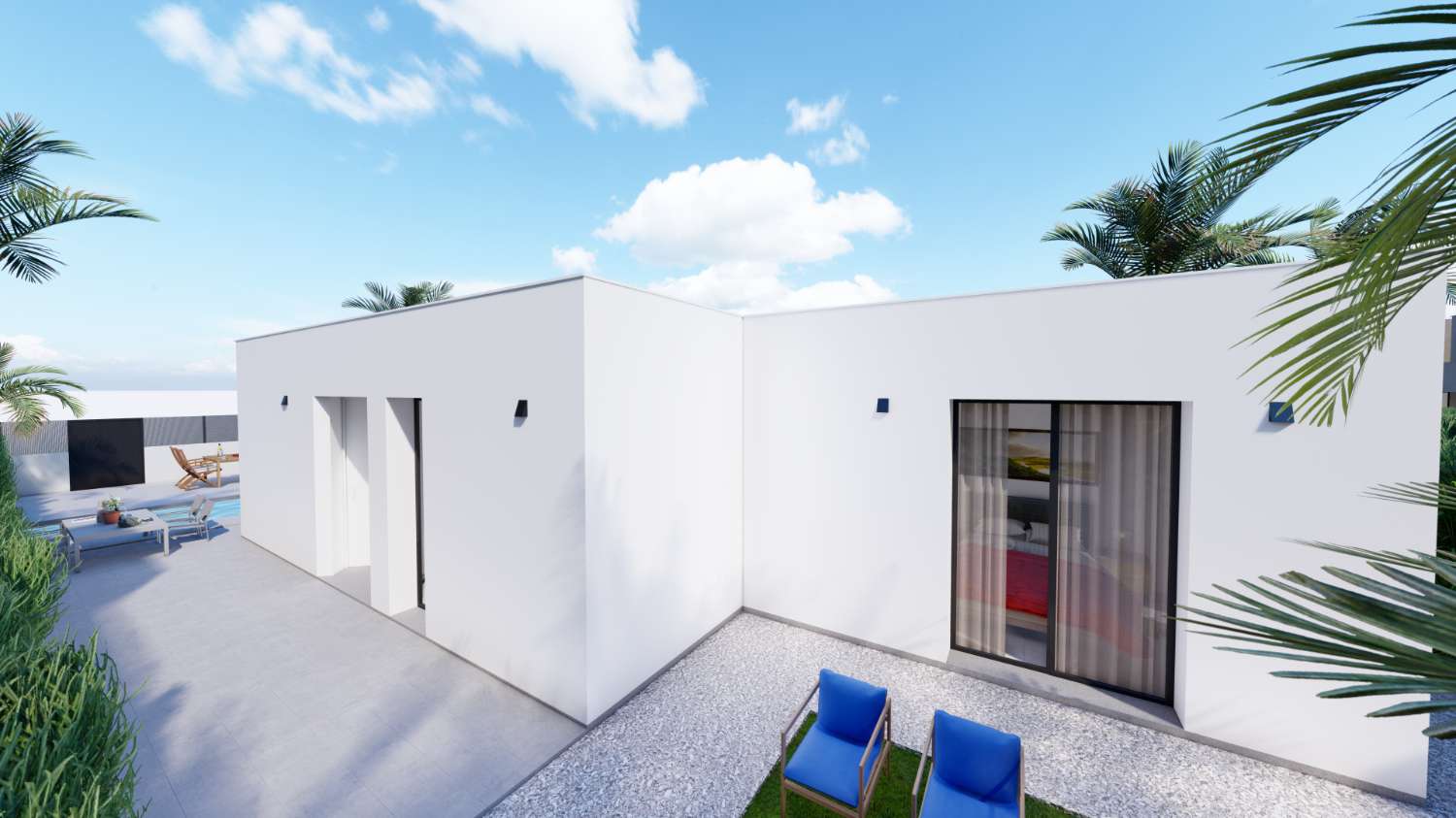 Villas independientes de obra nueva con piscina privada cerca del mar en Los Urrutias