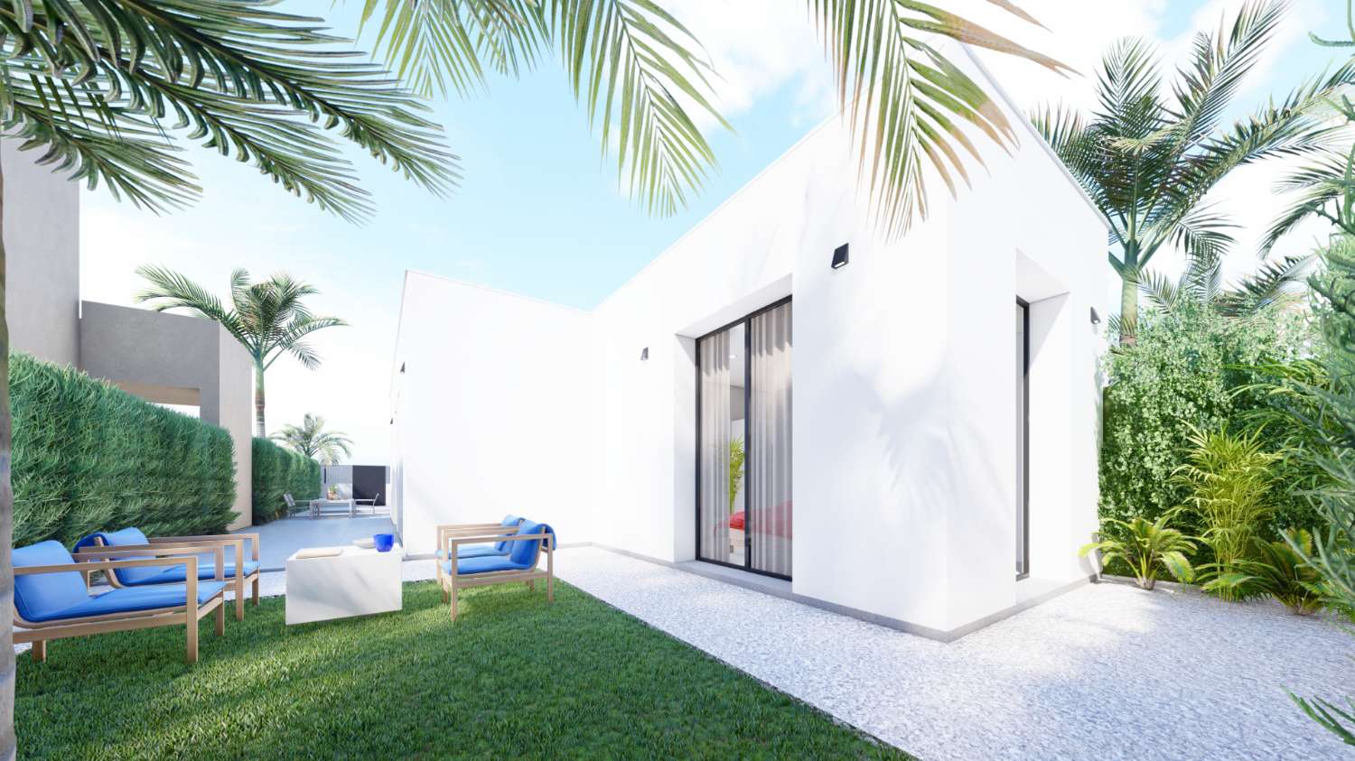 Villas independientes de obra nueva con piscina privada cerca del mar en Los Urrutias