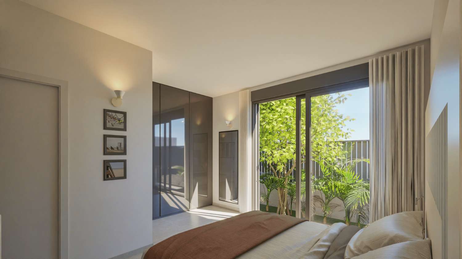 Villas de obra nueva con piscina privada y solárium junto al Mar Menor en Los Nietos