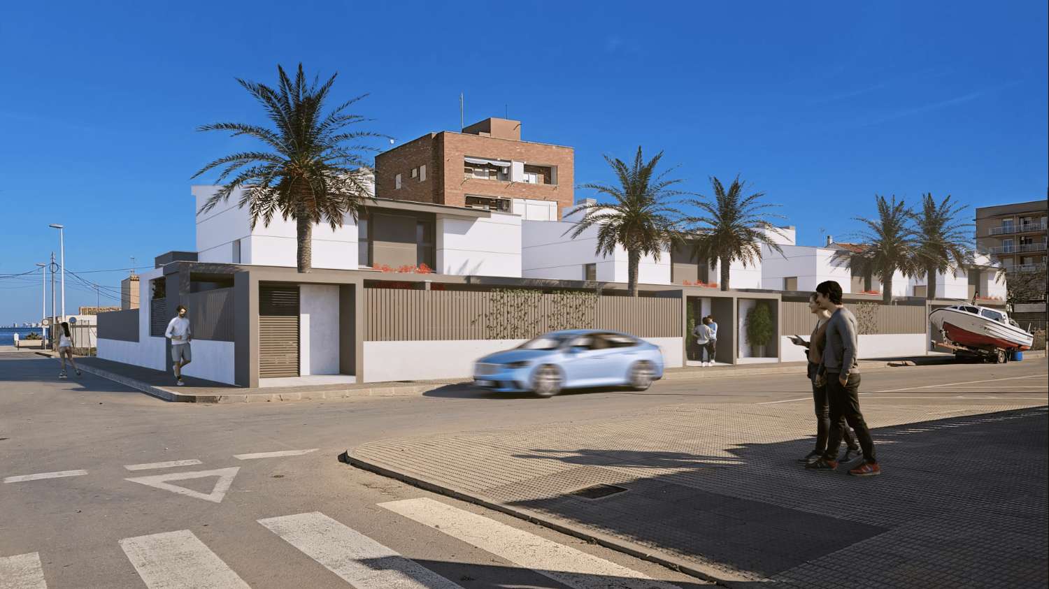Villas de obra nueva con piscina privada y solárium junto al Mar Menor en Los Nietos