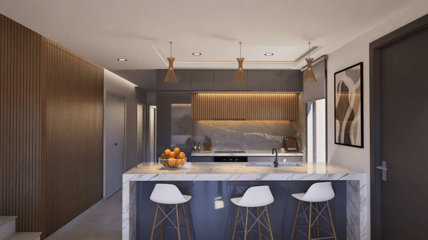Villas de obra nueva con piscina privada y solárium junto al Mar Menor en Los Nietos