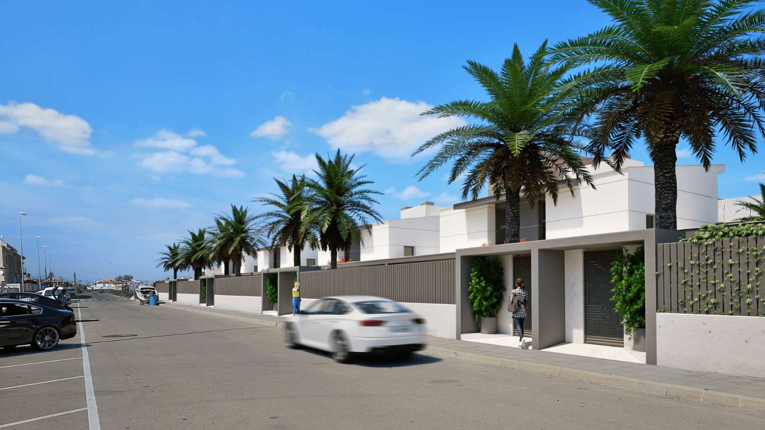 Villas de obra nueva con piscina privada y solárium junto al Mar Menor en Los Nietos