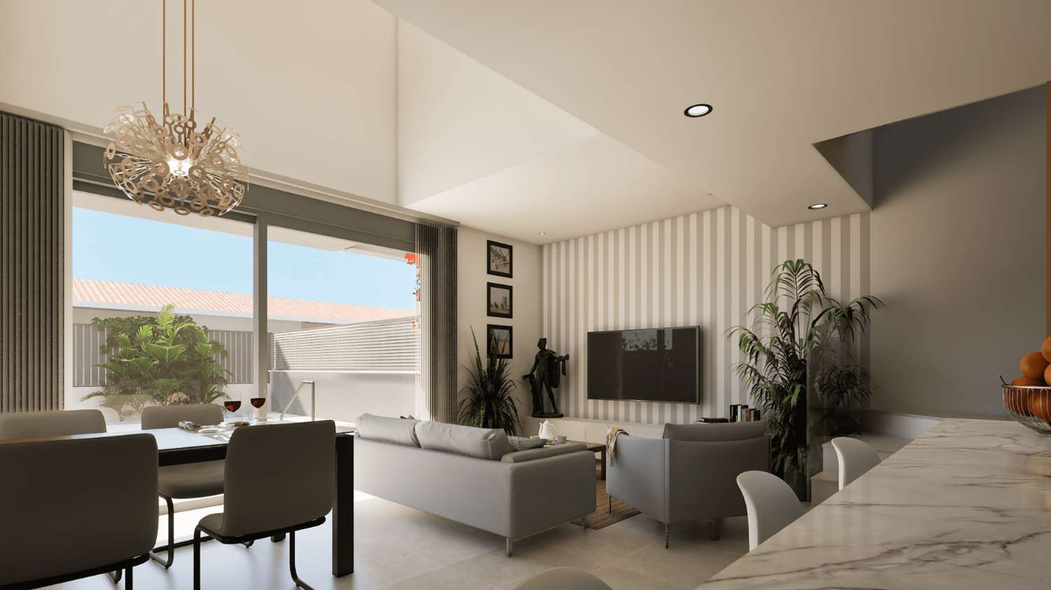 Villas de obra nueva con piscina privada y solárium junto al Mar Menor en Los Nietos