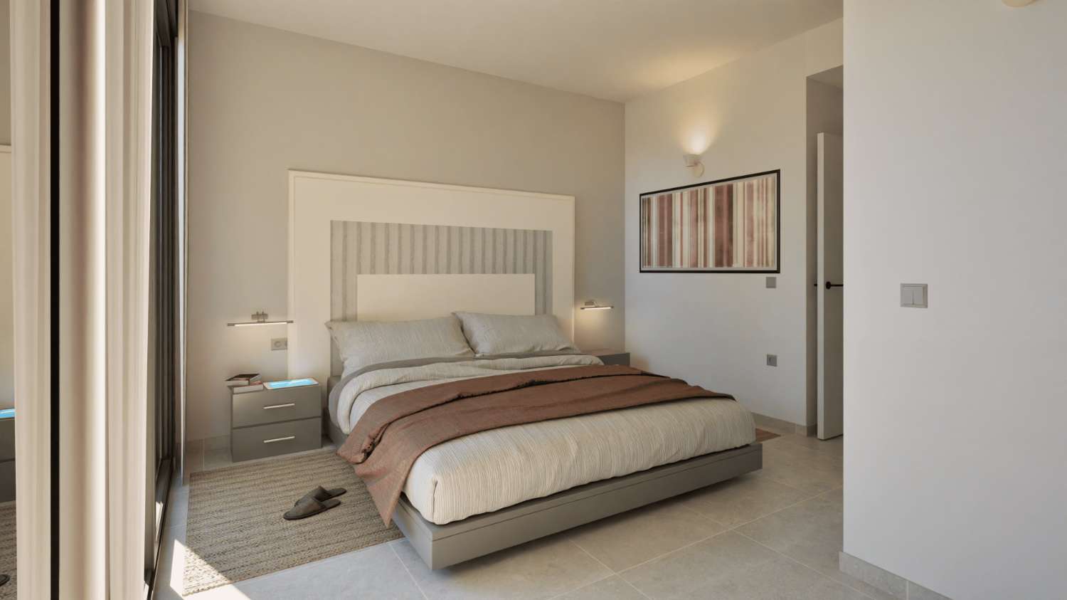 Villas de obra nueva con piscina privada y solárium junto al Mar Menor en Los Nietos